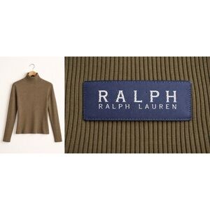 Ralph Lauren Vintage RALPH Olive Ribbed Turtleneck Medium circa 1996